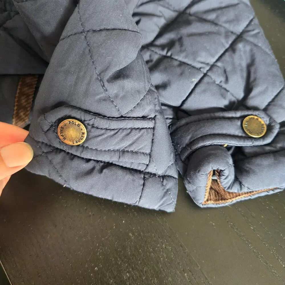 Ralph Lauren Baby Quilted Barn Jacket Corduroy Preppy Snap Front 12 Months